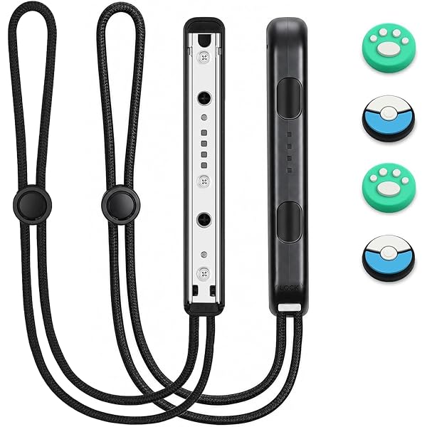 1 Paio Di Cinturini Per Gamepad Con Chiusura A Strappo – Regolabili, Per Controller Switch, Design Ergonomico E Portatile – Accessorio Di Ricambio (Nero)
