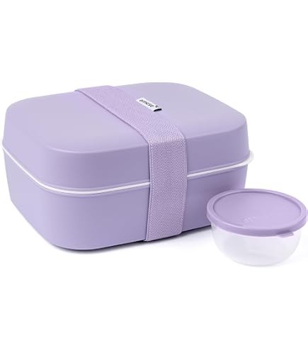 Saladier Bento 1600ml Avec Sac à Glace - 4 Compartiments + Récipient à Sauce | Idéal Repas Bureau Ou École