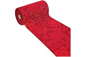 emmevi Tappeto Cucina 3D Passatoia Antiscivolo Lavabile Piastrella Maiolica Mod.CLELIA Dis.G 57X170 BORDEAUX