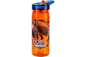 Zawadi Global Jurassic World - Botella de agua de 580 ml para niños, botella de bebidas escolares, hecha de Ecozen duradero, reutilizable, sin BPA
