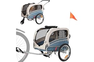 ‎SEPNINE SEPNINE® 2 in 1 Hundeanhänger & Hundebuggy, Haustier Transportwagen Anhänger für Jogger und Fahrrad, faltbar mit Bremsen & universeller Kupplung