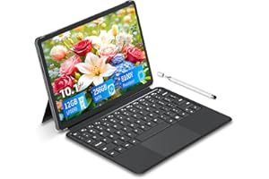 TUNHAIL Tablet 10 Pollici, PC portatile 2 en 1, 12GB RAM + 256GB ROM, Core m3 Fino a 3.4GHz, WiFi 5+BT 5.0, Type-C, USB A 3.0, Mini HDMI, 3.5 mm Headphone Jack, Tablet con stilo e Tastiera Staccabile