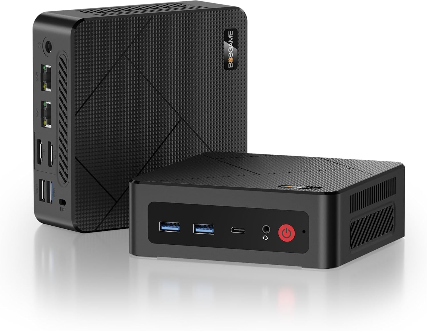 BOSGAME E4 Mini PC, AMD Ryzen 5 3550H(up to 3.7GHz), 16GB DDR4 RAM 512GB NVMe SSD Mini Computers, 4K Triple Display HDMI, Type-C, DP, Dual RJ45 LAN, Wi-FI 5, BT 5.0