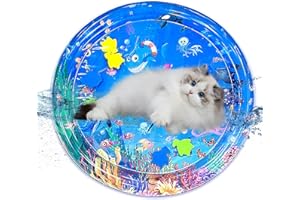 GEHANICO Tapis De Jeu Pour Chat Tapis De Jeu à Capteur D'eau Tapis De Refroidissement Gonflable Pour Chat Jouet Interactif Pour Chat Jouet Sensoriel Pour Enfants L'été Tapis D'eau Gonflable Épaissi (B)