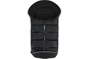 ABC Design Winterfußsack - gepolsterter Fußsack für kühlere Temperaturen - variable Anpassung an den Gurt des Kinderwagens (black)
