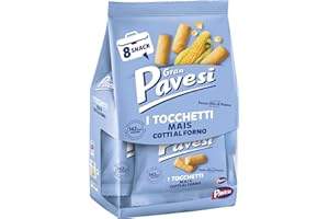 Gran Pavesi Snack Tocchetti, Snack al Mais Cotti al Forno, Senza Olio di Palma - 8 Pacchetti (256 g)