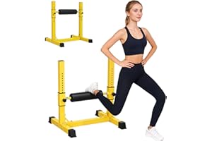 SPORTNOW Bulgarian Split Squat Stand, 12-Level Adjustable Single Leg Squat Machine with Foam Roller and Anti-Slip Pads for Lower Body Strength Training