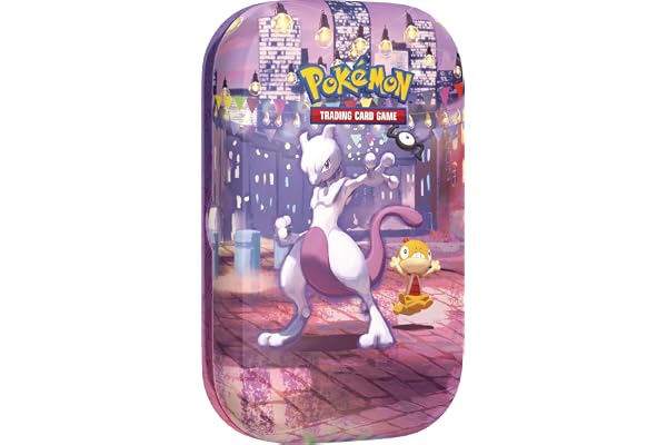 Pokémon: Minilata Celebración 30.º Aniversario: Mewtwo de JCC Pokémon (1 Pegatina, 1 Tarjeta ilustrada y 2 Sobres de Mejora)