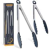 Lot De 3 Pinces De Cuisine BASVII En Silicone - Résistantes à La Chaleur, Verrou De Sécurité