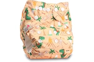 Littles & Bloomz, Reusable Pocket Cloth Nappy, Fastener: Popper, Set of 1, Pattern 9, Without Insert