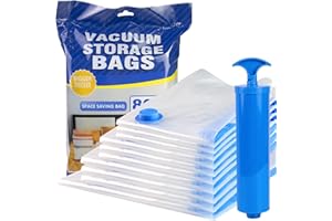 HUMBGO Vacuum Storage Bags for Clothes Travel - 10Pack(1 Jumbo+3 Large+3 Medium+3 Small) with Travel Pump Vacuum Sealer Bag with Double-Zip Seal and Triple Seal Turbo-Valve for Max Space Save