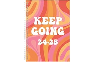 PRECIOUS LONDON 2024-2025 Academic Mid-Year Diary A5 Week to View Wiro Bound Planner Student Journal Organiser - KEEP GOING (Design No. 3)