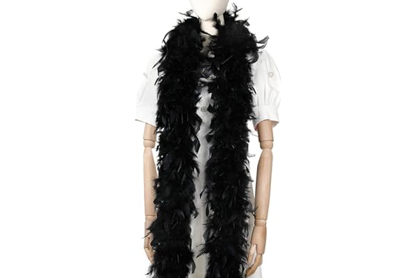 Larryhot Boa en plumes de champagne 1,8 m pour fête, Noël, Mardi Gras, bal masqué, carnaval, concert et décoration d'intérieur