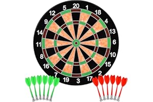 Queta Dartboard, Queta Magnetic Dart Board 17" with 12pcs Magnets Darts Arrows Family Game Activities
