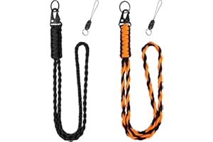 Vicloon Paracord breloki, 2 sztuki smycz na klucze, Paracord smycz z metalowym pierścieniem i mini odpinanym splecionym smyczem na klucze, uchwyt na dowód tożsamości