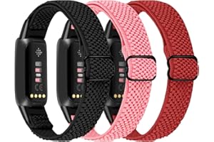 Janpso Bracelet élastique en nylon compatible avec Fitbit Luxe/Fitbit Luxe Special Edition, sangle de rechange extensible en nylon respirant pour Fitbit Luxe pour homme femme