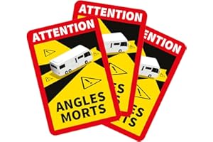 lepni.me 3 Piezas Pegatinas de ángulos de Autocaravana para Francia | Adhesión Fuerte y Protección UV | Señal de Advertencia Caravana Atención | Pegatina de Punto Ciego del Vehículo (3PCS CARAVANA)