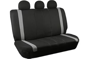 FH Group Auto-Rücksitzbezug, graues Tuch – universelle Passform, Rücksitz mit geteilter Rückbank, Sitzschutz für Hunde und Kinder, Innenzubehör für SUV, Limousine und Van