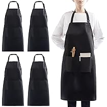 Grembiule Impermeabile Nero Con 3 Tasche - Regolabile Per Cucina, Ristorante E BBQ - Foto 8