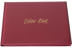 PRODBUY LIMITED Faux Leather Visitors Book 128 Page Hotel Guest House Reception Record Log Pad (Dark Red)