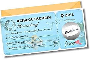 EQUIK PRODUCTS Gutschein Reise, Urlaub | Reisegutschein mit Rubbelaufkleber | Geschenkidee für Paare, Familie und Freunde | Rubbelkarte zum selbstbeschriften | Personalisierte Überraschungskarte (Reise)