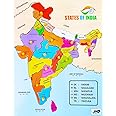 Wooden Educational Learning India Political Map Puzzle Board for Kids, Size (13x12) InchesWebby Wooden Educational Learning India Political Map Puzzle Board for Kids, Size (38x30) Inches