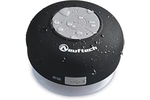 Neuftech Altavoz Bluetooth 5.2 Impermeable Sonido estéreo con Ventosa para iPhone 14 Plus/Pro/Pro Max/13/12 Mini /11 Pro11 XR XS X/8S Plus 7S 6S 6 para iPad Air,Xiaomi Mi 10 9 8 /Android iOS-Negro