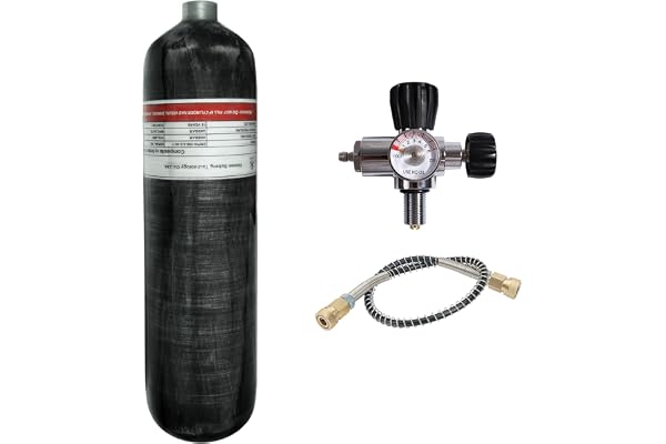 TUXING 4500 psi/300 bar kolfiber lufttank 3 L, Paintball fyllningsstation med ventil regulator manometer för PCP luftgevär dykning Scuba