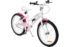 ‎ACTIONBIKES MOTORS Actionbikes Kinderfahrrad Butterfly | 20 Zoll - V-Brake Bremsen - Schutzblech v. und h. - Kinder Fahrrad für Mädchen - Fahrräder - Kinderrad - Jugendrad - Von 6-9 Jahren
