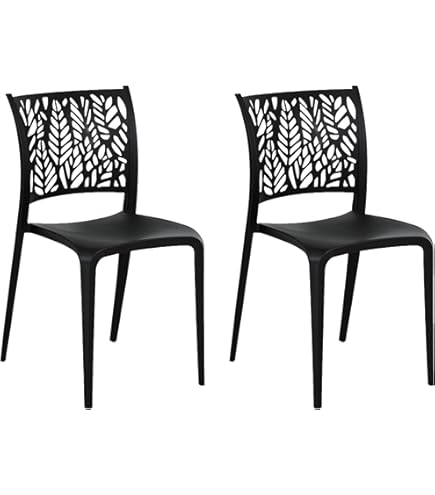 Sedie Cross Impilabili Totò Piccinni | Design Vintage In Polipropilene | Nero (Set Da 4) - Foto 4