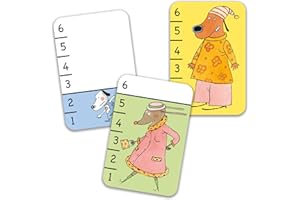 DJECO Batawaf Jeu de 36 Cartes, 3 à 6 ans - Apprentissage des Jeux de Cartes - Développe Observation & Coopération - Compare la taille des Chiens ! Resistant et Amusant - 2 à 4 Joueurs