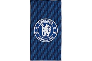 CHARACTER WORLD Official Chelsea FC Towel | Super Soft Feel, Geometric Football Club Design | Perfect The Home, Bath, Beach & Swimming Pool | One Size 75cm x 150cm | 100% Cotton