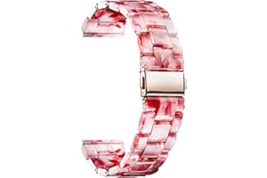 BINLUN Bracelet de Montre en Résine pour Dame Homme 12mm 14mm 16mm 18mm 20mm 22mm, Bracelet de Remplacement Boucle Déployante Dégagement Rapide pour Montre Connectée, 14 Couleurs Léger Mode Band