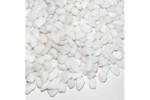 FANTIAN 0.9 kg White Pebbles for Garden, 6-9 mm Polished White Gravel, Decorative Stones for Plant Pots, Vases and Aquarium