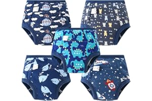 Aolso Calzones de Entrenamiento para Bebé, 5pcs Bragas de Aprendizaje, Pañal de Aprendizaje Calzoncillos Aprendizaje, Calzones de Entrenamiento Reutilizables para Bebés, 110