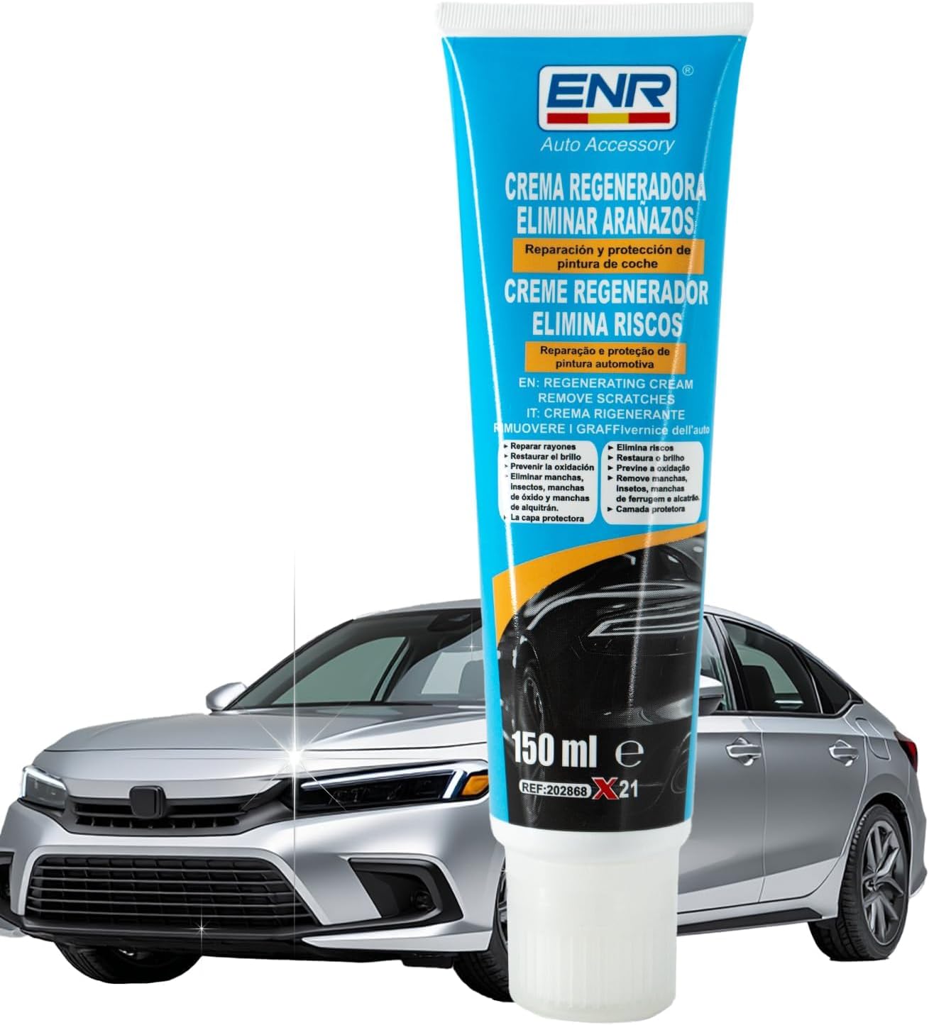 Enerfero Reparador de arañazos,Pulimento Coche Arañazos,Aporta Brillo y Protección,Restos de Pintura y Manchas Persistentes,Fácil Aplicación,50g