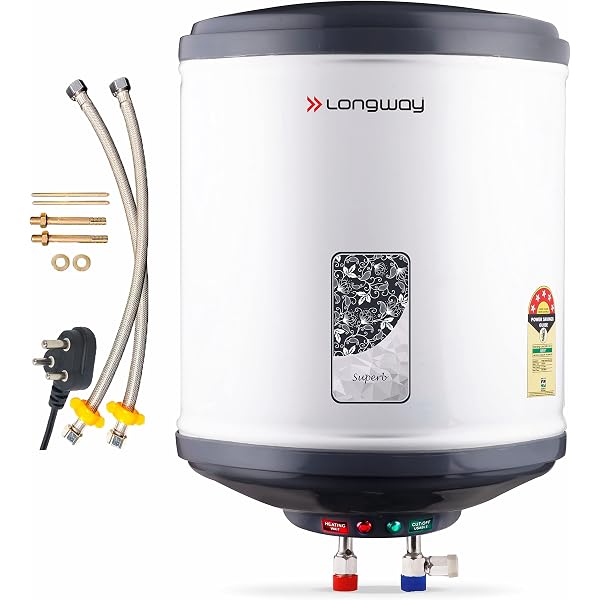 Buy Longway Superb 15 ltr with Free Installation Kit Automatic Storage Water  Heater with Multiple Safety System u0026 Anti-Rust Coating 5 Star Rated (Gray,  15 Ltr) Online at Low Prices in India -