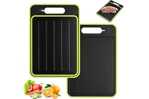 RUNQIN OUTDOOR 4-in-1 Miracle Melt Auftaubrett mit Reibe & Spitzer, Auftauplatte Doppelseitiges als Schneidebrett, Auftauschalen Auftau-Schneidebrett für Schnelles Auftauen Tiefkühlkost und Fleisch, 31x21cm