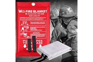 Löschdecke für küche - Feuerlöschdecke DIN EN 1869:2019 Sicherheit Glasfaser Brandschutzdecke für Fettbrände Auto Schule Kamin Grill Büro Garage Schweißen Lager 1m x 1m