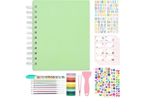 AMIMY Kinder Scrapbook Selbstklebendes Fotoalbum 25 Seiten Hardcover DIY Fotoalbum für Sofortbildkamera Druckpapier mit DIY Zubehör (Minze)