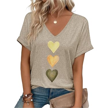 MAKAYA T-Shirt Donna Con Stampa Anguria - Top Estivo In Cotone A Girocollo, Vestibilità Regular Fit, Taglie Forti
