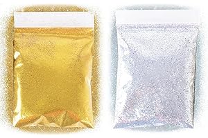 IJHYGD 100g Glitter Per Decorazioni Brillantini Per Decorazioni Glitter Per Pittura Glitter Glitter Oro Per Decorazioni Glitter Per Pittura Murale Capelli Glitter Oro Glitter Argento