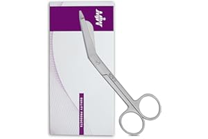 MJW Stainless Steel Medical Lister Bandage Scissor with Tensionrite Clip 5.5"