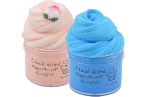 KEEMANMAN 2 Pack Cloud Slime Kit, Scented DIY Slime Supplies for Girls and Boys, Stress Relief Toy for Kids Education, Party Favor, Gift and Birthday