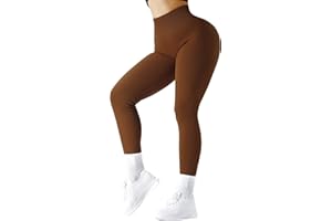 DOULAFASS Women Ribbed Leggings Yoga Pants High Waisted Workout Gym Leggings