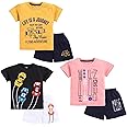 CarryDreams, Stylish Printed Half T-shirts & Shorts Clothing set for boys (Pack of 3)