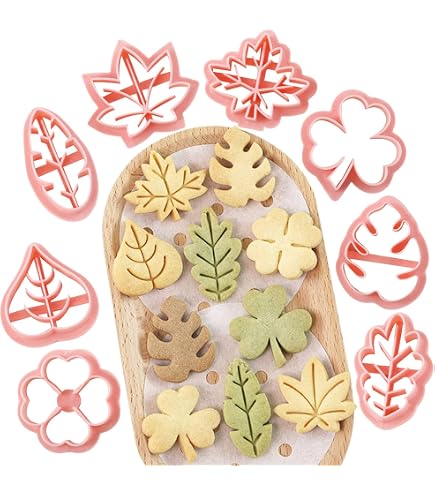 Juego De 8 Cortadores De Galletas En Forma De Hoja - Para Repostería, Fondant, Arcilla Polimérica