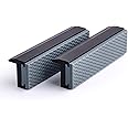 TRISENSE 4" Vise Jaws, Universal Soft Vice Jaws Pads Covers with Strong Magnetic, Multi-Purpose Protector for Any Metal Vice, 1 Pair, Black