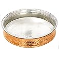 INDIAN ART VILLA Pure Copper Lagan Handi with Tin Lining, Hammered Cookware for Hyderabadi Dum Biryani Rice and Veg/Nonveg, 24 inch