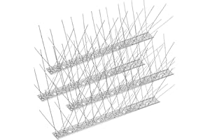 HYWEAN HSAFE 2,5 Metros Pinchos Antipalomas de Acero Inoxidable, 10 Piezas 25cm Pinchos para Palomas Espanta Palomas, Ahuyentador de Palomas Pajaros - Sistema Anti Pájaros para Balcón Terraza Ventanas